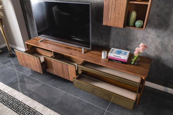 rtv Lowboard woonkamerset tv-standaard dressoir planken wandmeubel modern hout nieuw
